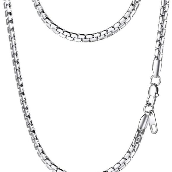 Men's Stainless Steel Chain Necklace 4mm 24 Inch Hypoallergenic Stylish